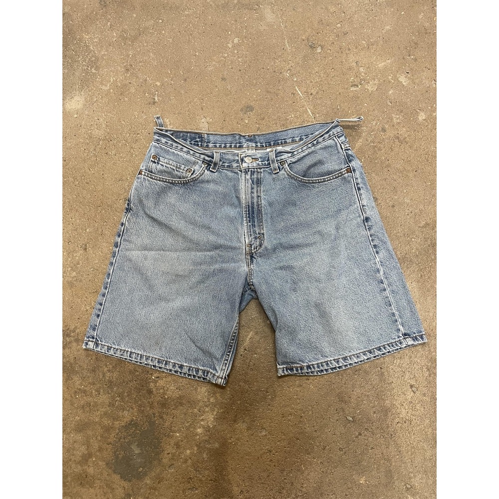 Levis‎ 550 Shorts Mens 34 Light Wash Blue Denim Relaxed Fit Bermuda Zip Fly